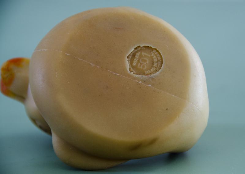 The 501 rubber duck was the most popular one made at the factory, according to Bette-Jean Rocha. The stamp on the bottom says "Made in the USA" and "Mattapoisett, Mass." BY GEORGIA SPARLING